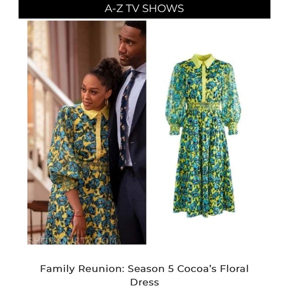 Alice + Olivia Anaya Yellow Multi Floral Collared Midi Dress - Picture 8 of 16